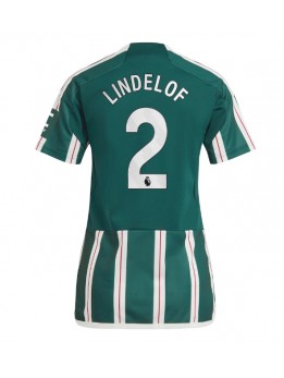 Manchester United Victor Lindelof #2 Replika Borta Kläder Dam 2023-24 Kortärmad